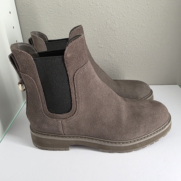 Cole Haan Women's Greenwich Gray Suede Waterproof Boots Size 6.5B - Picture 3 of 7